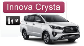 Innova Crysta car for rent in hyderabad